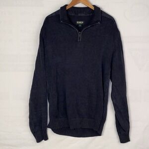 Outdoor Life Sweater Men's XL Navy‎ Cotton Blend Quarter-Zip Pullover